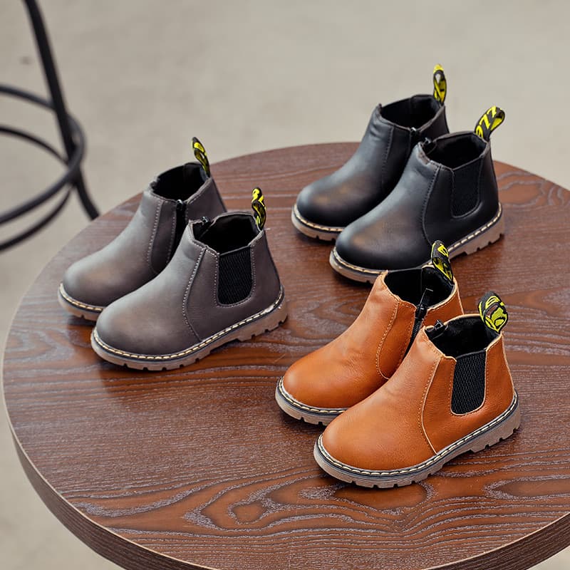 Autumn/Winter New Children's Martin Boots Girls' British Style Single Boots Short Thickened Warm Boys' Trendy