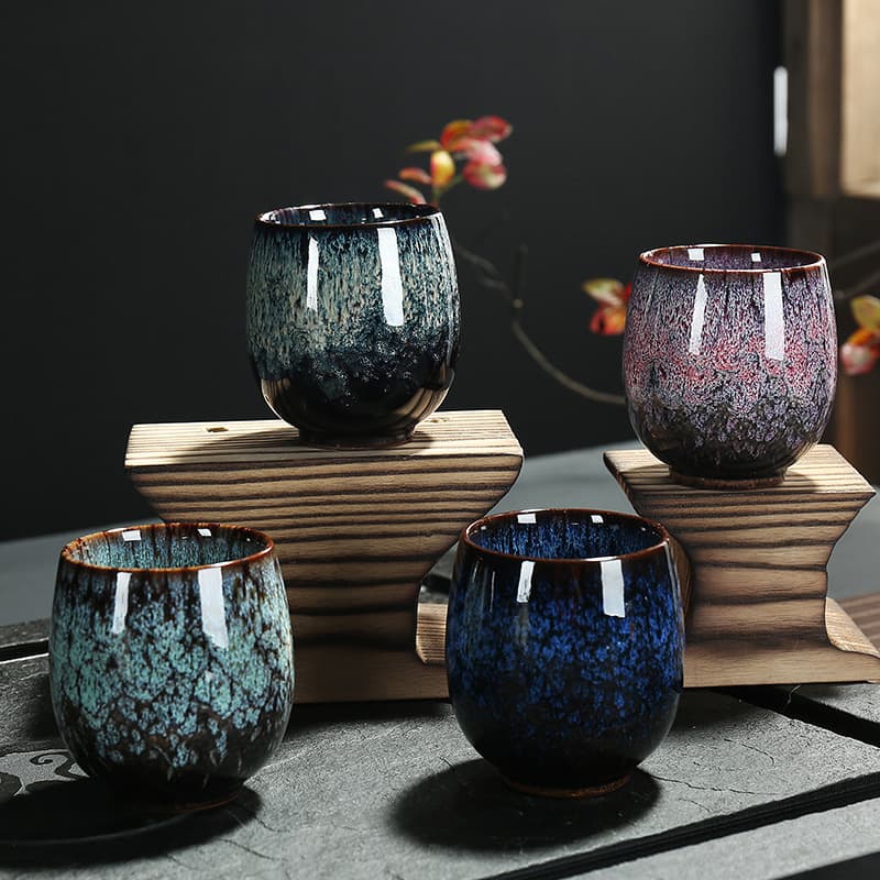 Kiln-Transformed Ceramic Home Use Gongfu Tea Cup Tea Tasting Cup Personal Single Cup Tianmu Jian Zhan Yohen Master's Cup Tea Bowl