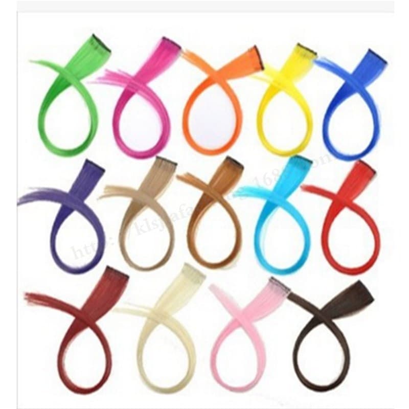 One-Piece Colorful Wig Clip-In Hair Extensions for Women, Synthetic Fiber Long Straight Hair, Instant Clip-In Weft, Seamless Hair Piece