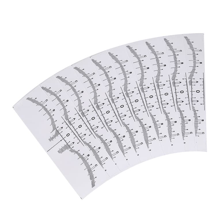 Tattoo Eyebrow Ruler Auxiliary Design Eyebrow Ruler Disposable Eyebrow Shape Design Standard Tattoo Eyebrow Ruler Sticky Positioning Ruler Multiple Specifications