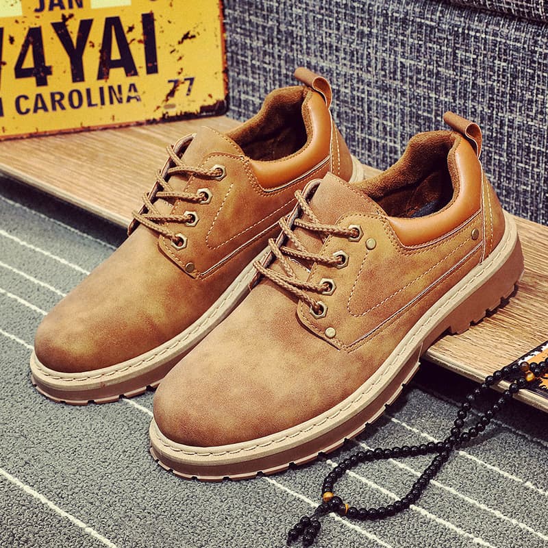 Men's Fashionable British Style Work Casual Shoes, Autumn Trendy Single Shoes, Leather Large Toe
