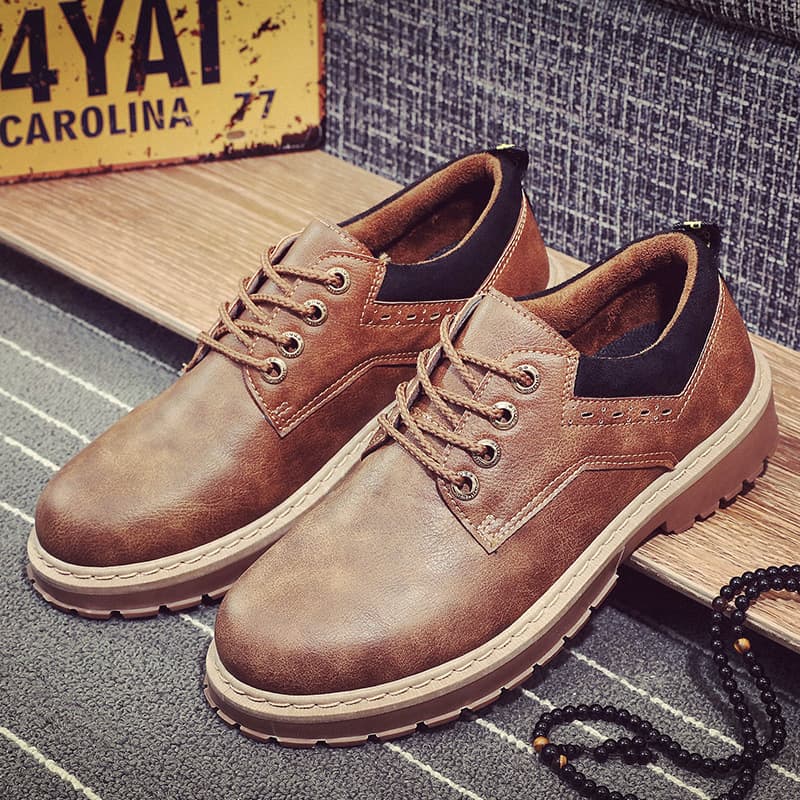 New Autumn Men's Fashion British Work Shoes Trendy Casual Single Shoes Large Toe Leather Shoes Export Large Size Shoes