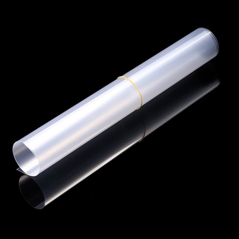 Custom processing of matte translucent colored PET/PP sheet and coil dual-film polymer materials, food-grade.