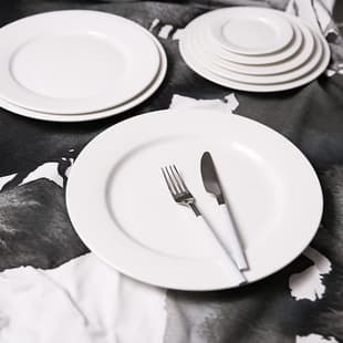 Pure White Ceramic Round Flat Plate Western Steak Plate Dessert Cake Plate Restaurant Dumpling Plate Dessert Plate Customizable