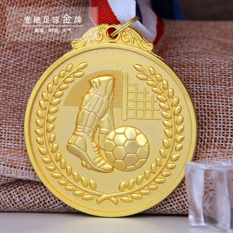 Metal medal wholesale factory supply in stock various event sports wheat basketball football trophy badge gold medal