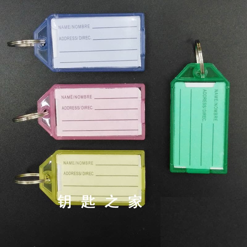 Colorful Plastic Flip Cover Classification Key Tags Suitcase Labels Office Hotel Keychains Multifunctional Key Accessories