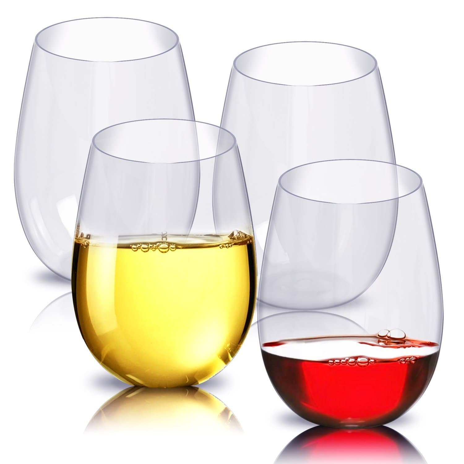 Cross-border European and American party outdoor heat-resistant Tritan unbreakable transparent stemless plastic wine glass