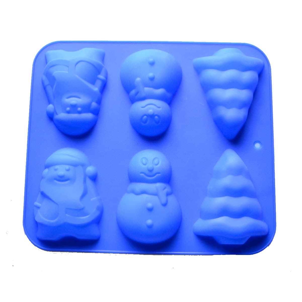Microwave Oven Silicone Baking Tray Cake Mold DIY Soap Mold Ice Cube Tray Christmas Snowman Old Man Tree