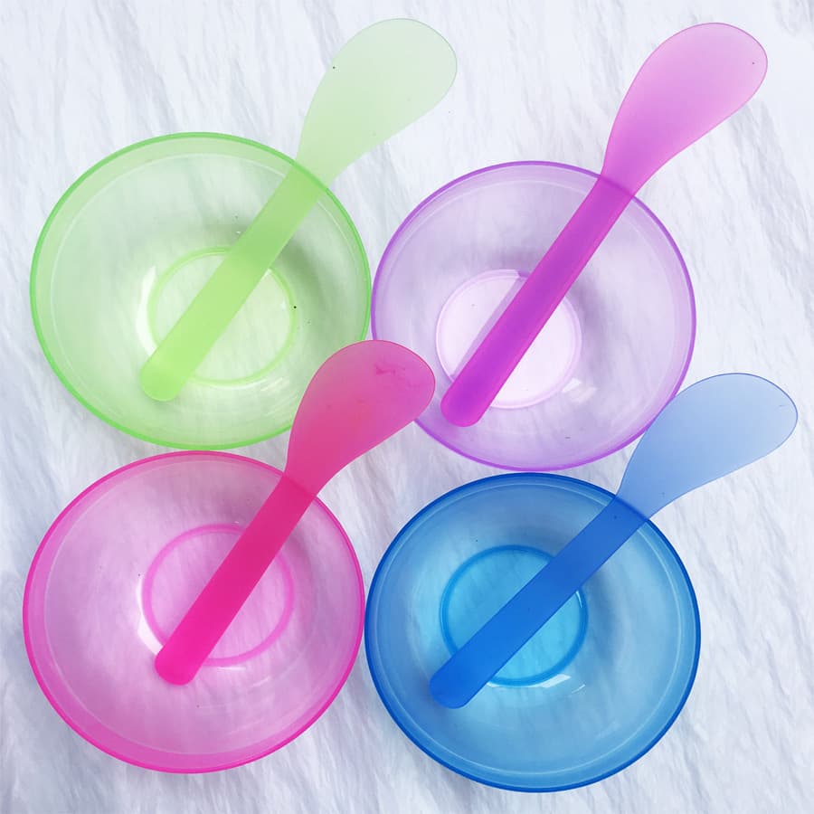 Factory Direct No. 3 Face Mask Bowl Mixing Bowl Essential Oil Bowl Colored Plastic Bowl Face Mask Tool Four Colors Large Stock