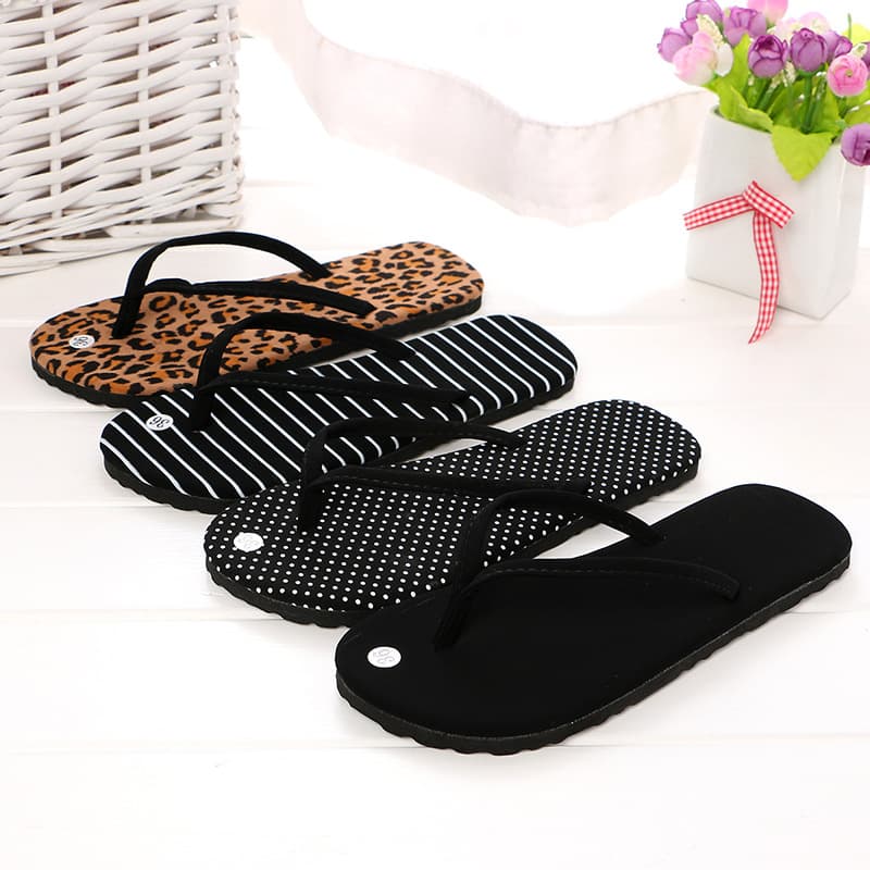 Leopard print fashionable flat flip-flops anti-slip slippers manufacturer direct sales cotton slippers with flip-flops
