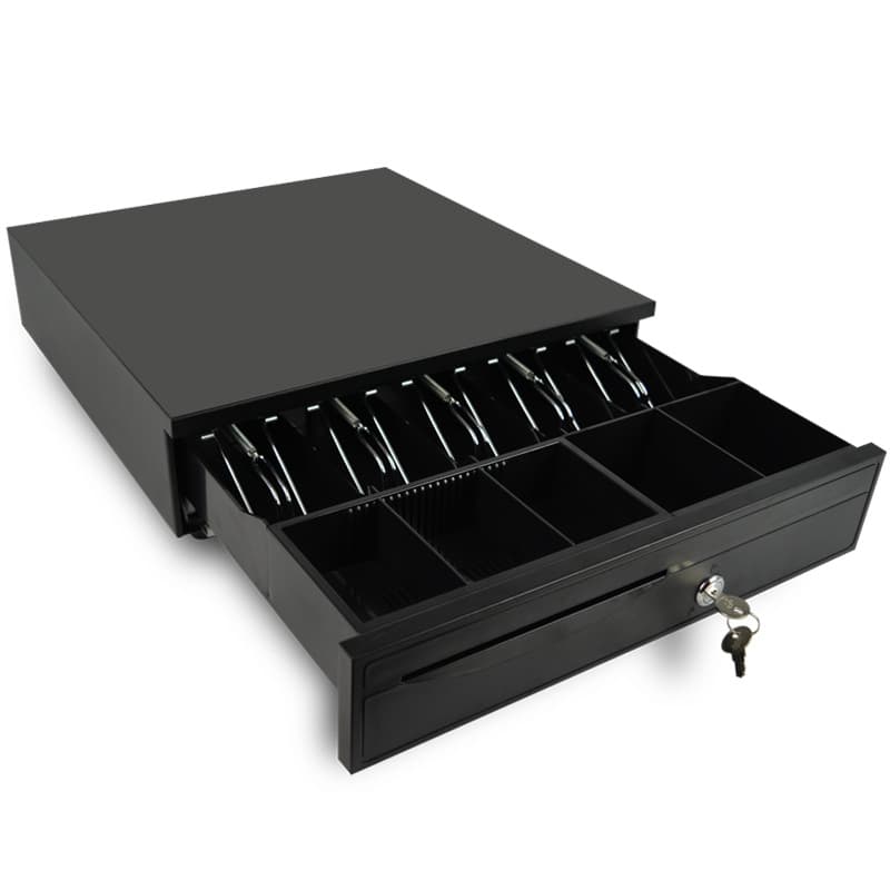Aibao 405 Cash Drawer Commercial Small Cash Box 5 Compartments 3 Positions Universal Multifunctional Cash Box with Lock Cash Register Drawer