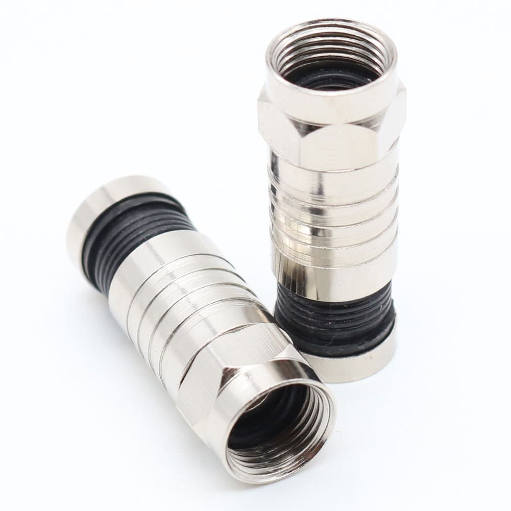 Wholesale Wired Digital TV Coaxial Cable Connector RG6 British Standard Full Copper Cap Extruded F Head 75-5 Head by YuanXiao Brand