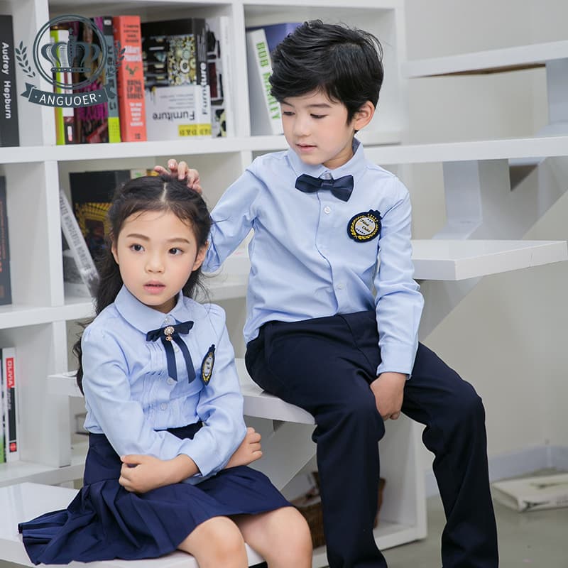 Kindergarten Spring and Autumn School Uniform College Style Elementary Student Shirt Set Boys and Girls Campus Clothing