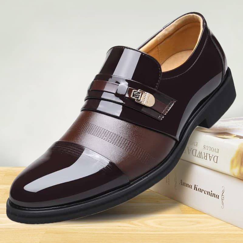 Cross-border Men's Formal Business Leather Shoes, Casual Slip-on Loafers with Breathable Holes, Wholesale Stock Available