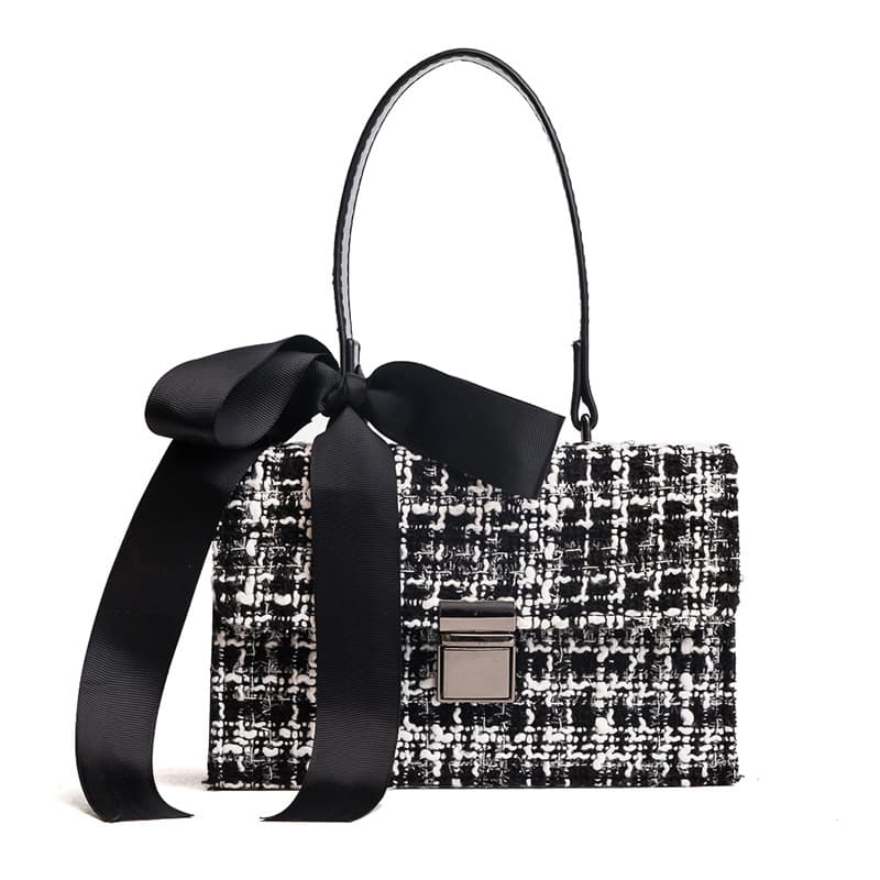 Small Bag Women 2024 New Style Fashion Wool Contrast Color Scarf Handbag Korean Version Versatile Shoulder Crossbody Bag