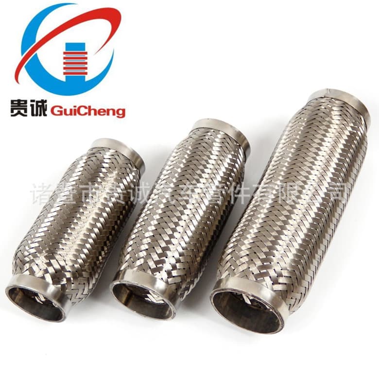 50*200mm Car Exhaust Pipe Flexible Connection Stainless Steel Metal Braided Bellows Silencer Damping Hose