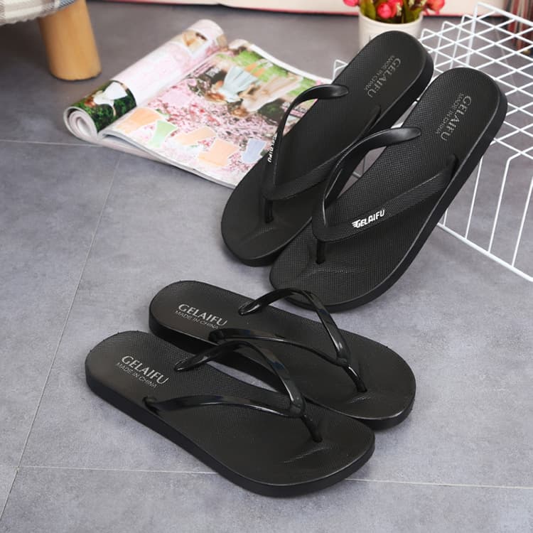 New Korean Style Plastic Beach Sandals for Men and Women, Student Summer Couple Flip Flops, Flat Simple Bathroom Slippers
