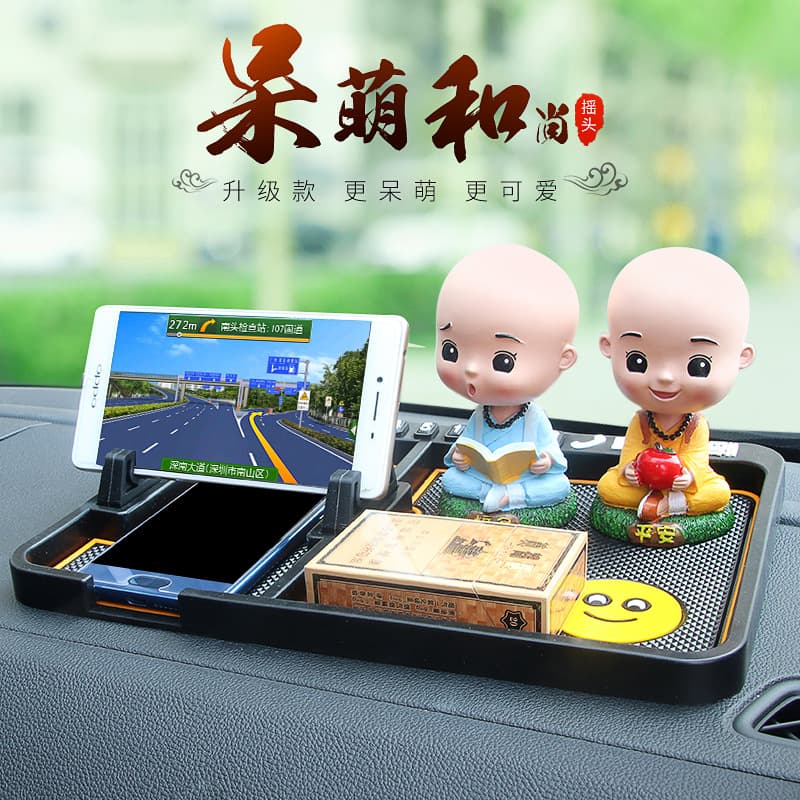 Little Monk Car Safety Ornament Center Console High-End Creative Trendy Cute Bobblehead Car Interior Decoration