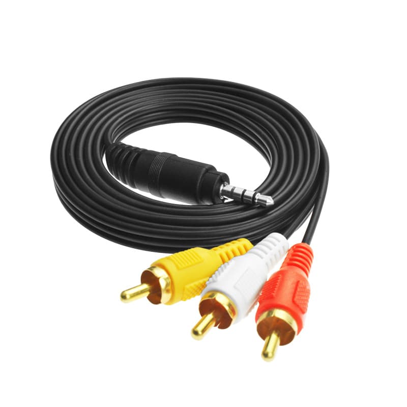 3.5mm to 3RCA cable, 1.5m, 3.5mm to 3RCA audio/video cable, 1 to 3 RCA cable, AV cable.