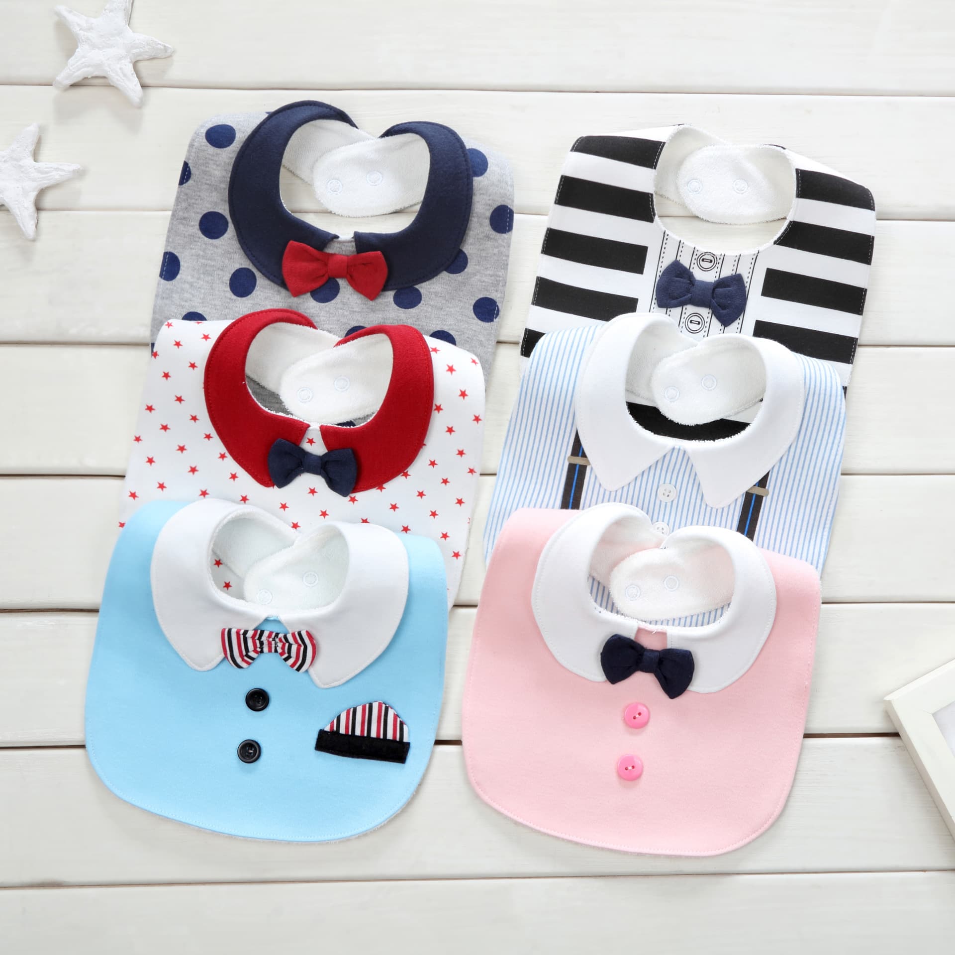 【Western Bow Tie】Children's Bib Cotton Waterproof Gentleman Bow Tie Baby Bib Drool Towel