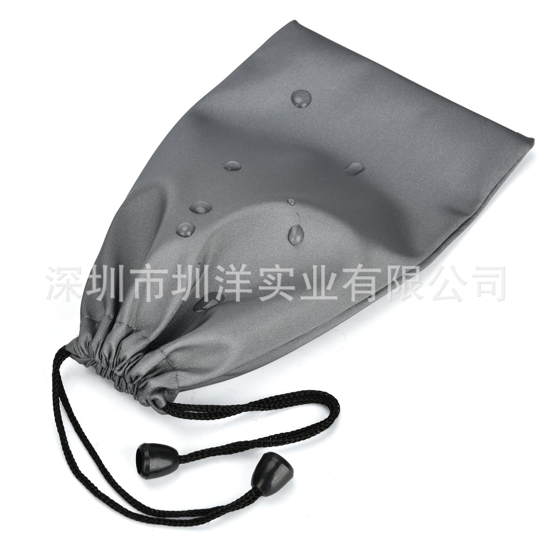 Portable Power Bank Waterproof Cloth Pouch Selfie Stick Drawstring Flannel Bag Gray Waterproof Bag