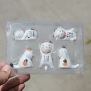 Ceramic Lucky Cat Chopstick Rest, Chopstick Holder for Restaurant & Hotel Use, Cat Pen Rest, 104-PVC Box Packaging