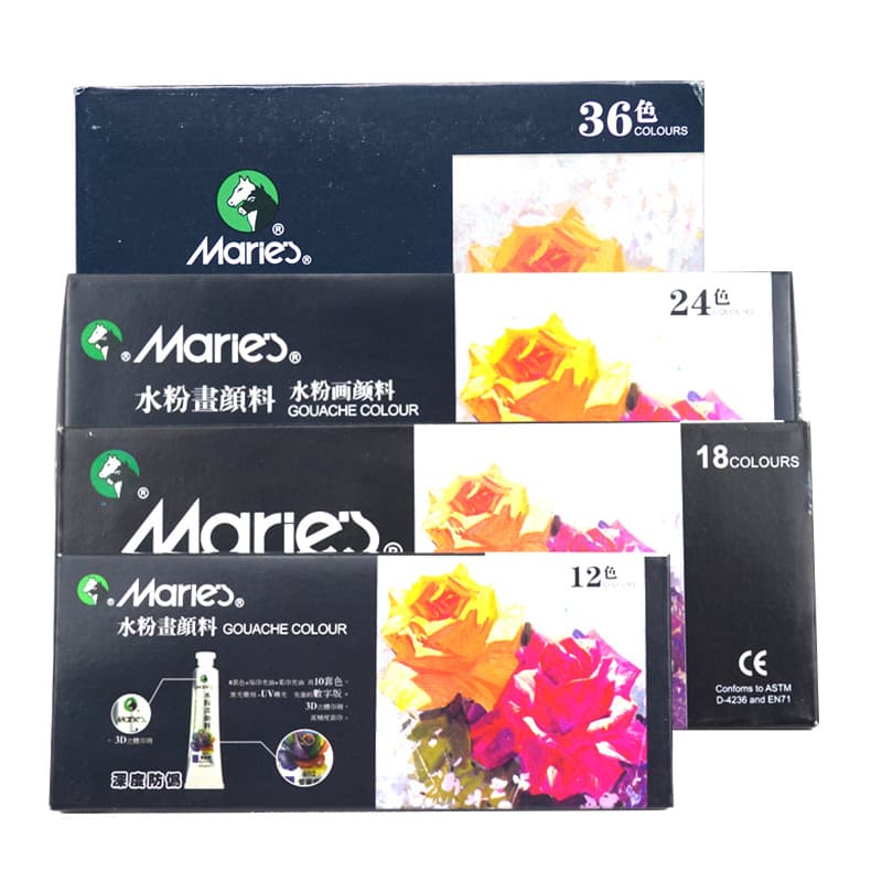 Mali Watercolor Paints Boxed Set of 12 18 24 36 Colors 12ml Each for Painting Sketching Advertising Artwork Wholesale