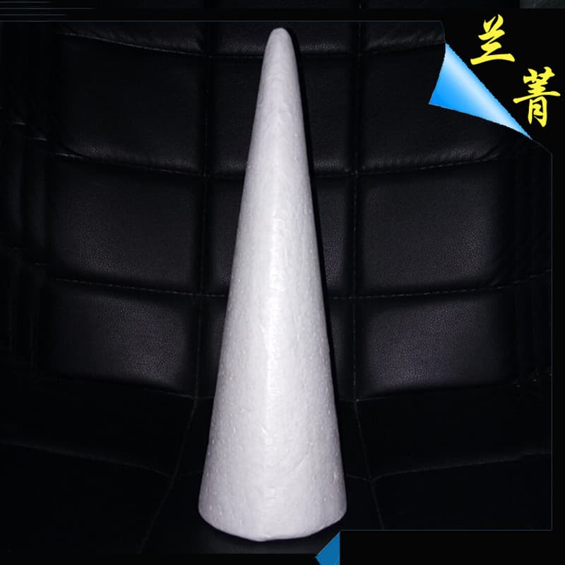 Lanqing manufacturer various sizes DIY art supplies EPS material foam cone wholesale Styrofoam cone