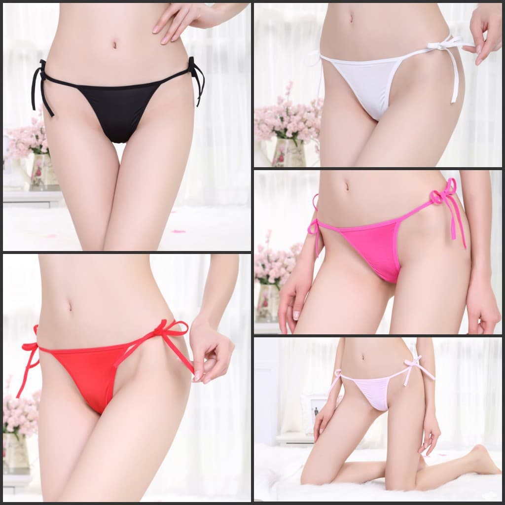 Plus-size European and American style sexy thong panties with open crotch, seductive women's thin straps and laces