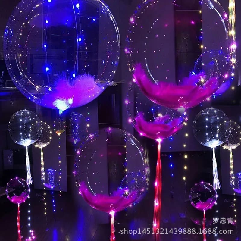 Trendy Transparent LED Balloon Lights with Handle for Weddings and Christmas - Bobo Ball Wholesale