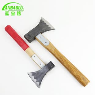 Factory Custom 45# Steel Wood Handle Axe, Outdoor Camping Fire Axe, Shockproof Multi-Function Axe