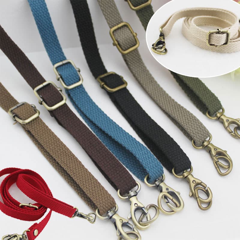 DIY Frame Purse Bag Strap Accessory 12mm Wide Adjustable Canvas Cotton Webbing Crossbody Schoolbag Strap Lobster Claw Buckle Hook