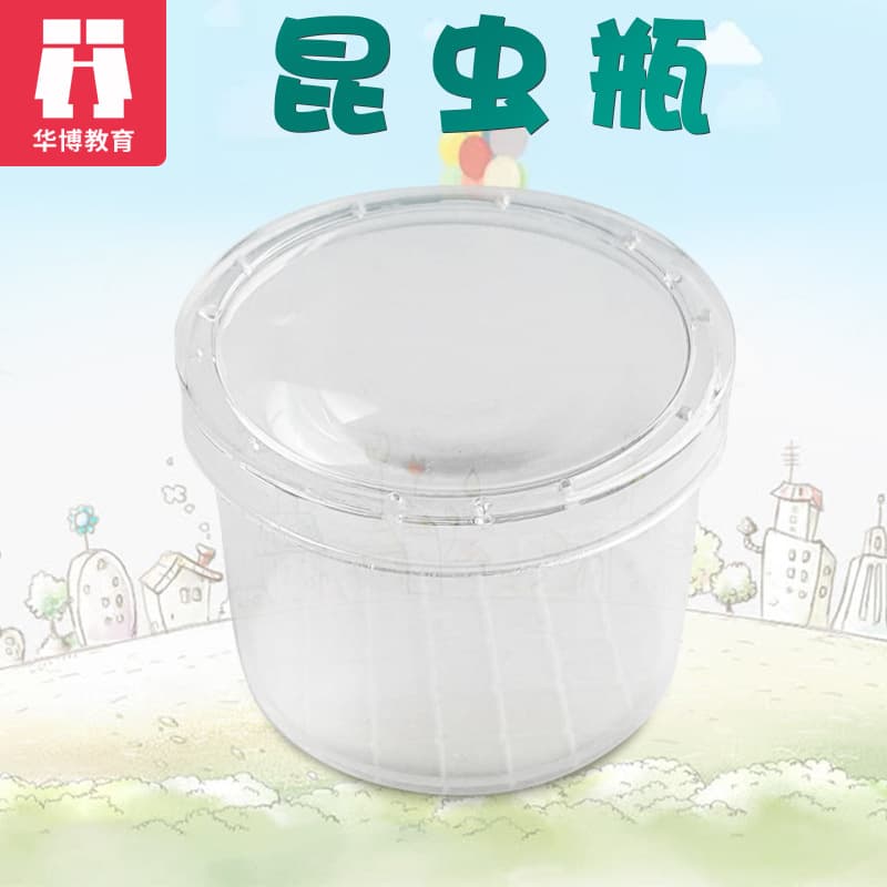 Plastic Insect Observation Bottle Grid Magnifying Glass Science Instruments For Primary School Students