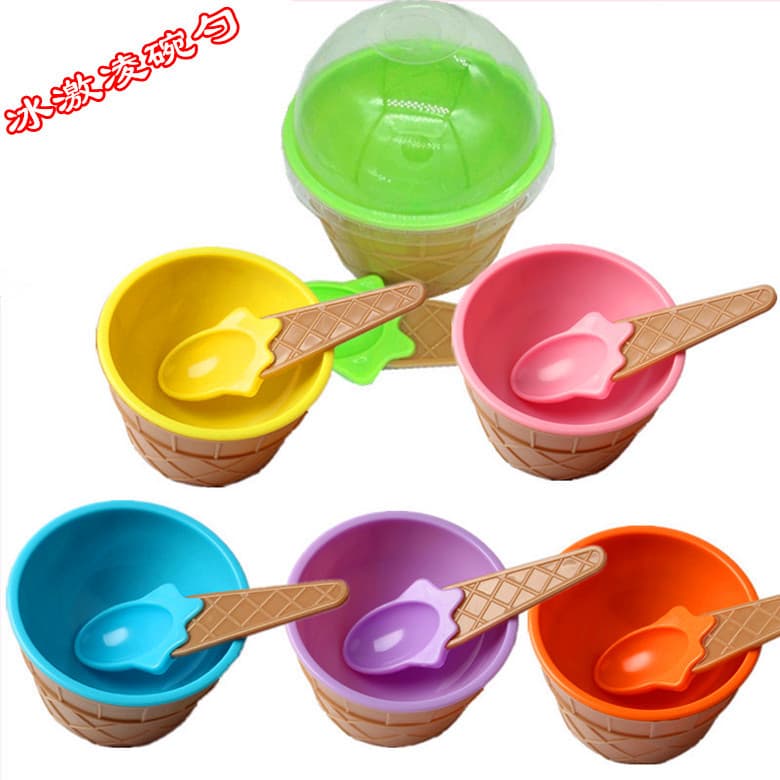 Ice cream mixing bowl, food and play, anti-scalding ice cream bowl, handmade slime children's daily mixing cup with spoon