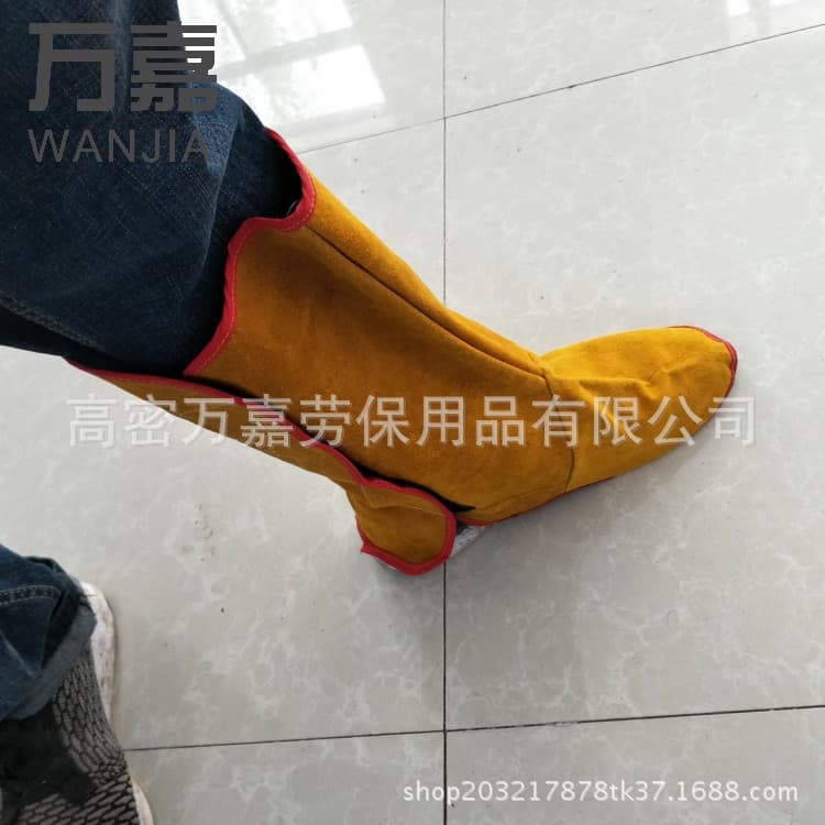Cowhide Welding Foot Protection Leg Guard Welder Foot Shield Wear-Resistant Heat Insulation Fire Splash Foot Cover Wholesale