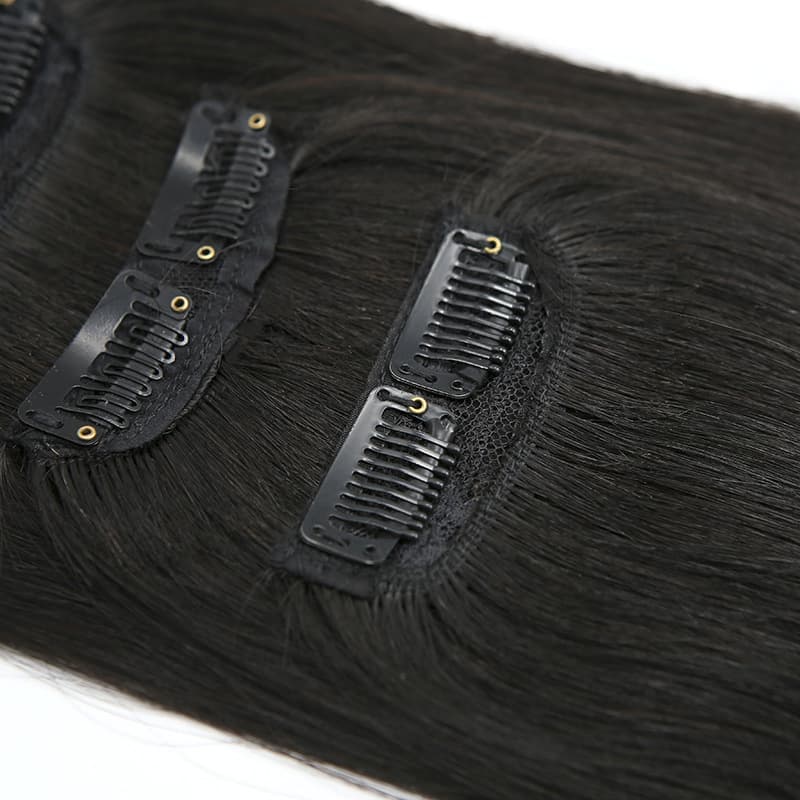 Real Hair Wig Piece Invisible Seamless Hair Extension Xuchang Wig Factory Wholesale Short Hair Extension Long Hair Clip Hair One Piece
