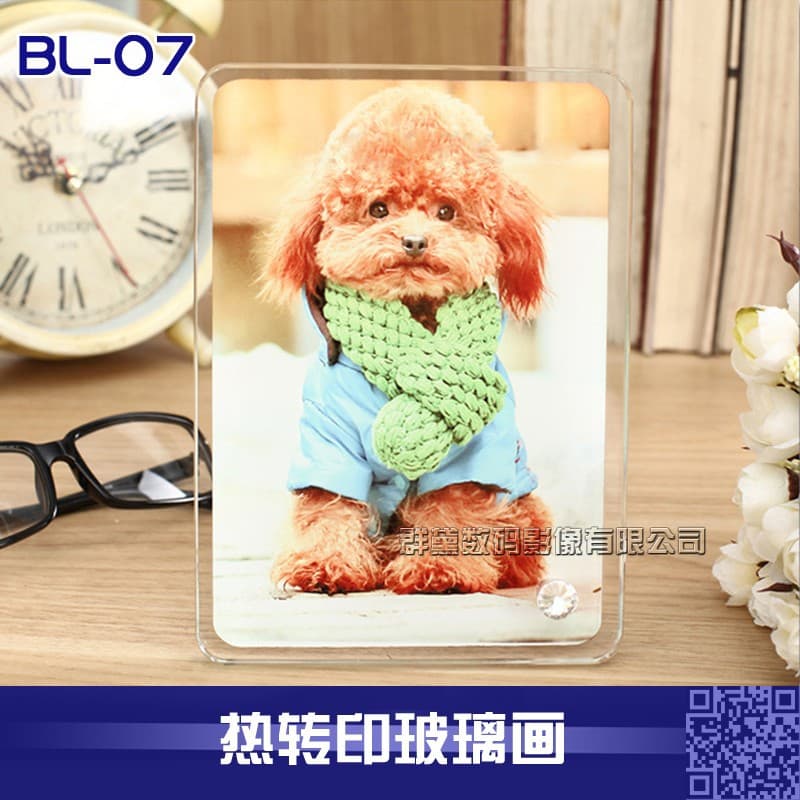 Heat Transfer Crystal Glass Picture Blank Flat Glass Picture Crystal Photo Frame Studio Frame Crystal Picture BL-07