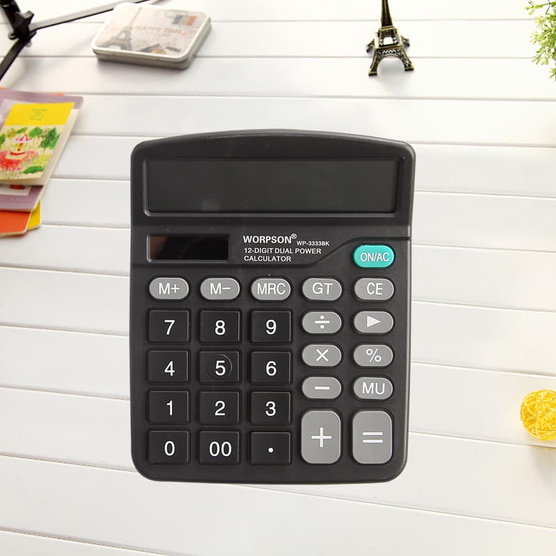 Huajie Economy Solar Dual Power Multi-function Calculator for Financial Accounting, Office Supplies