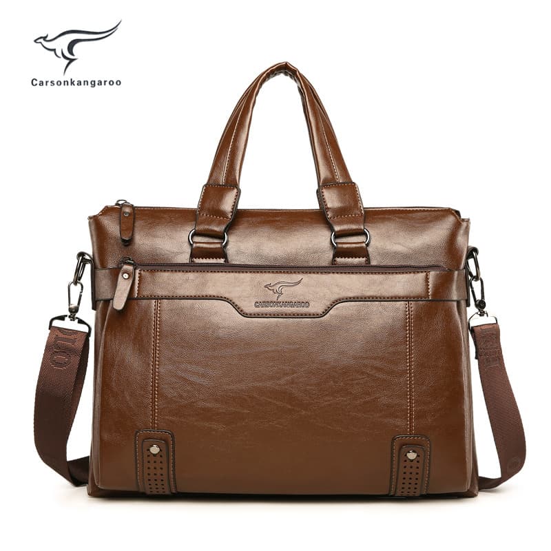 Hikason men's bag horizontal briefcase men's bag business portable shoulder crossbody men's casual computer bag