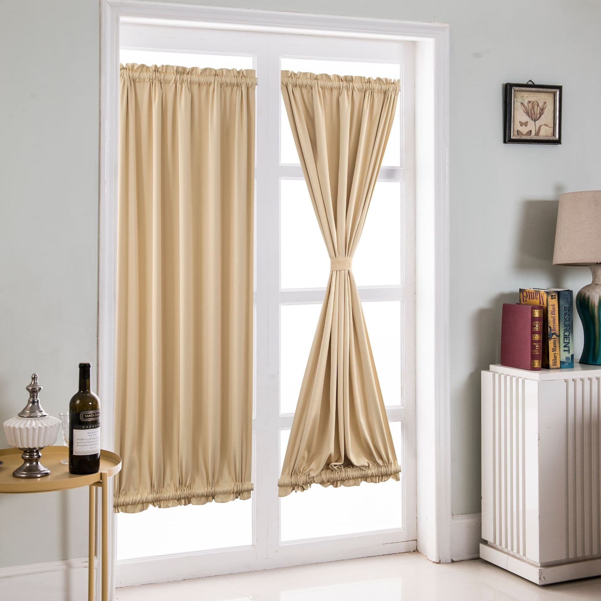 High Precision Solid Color French Style Curtains Ready-made Rod Pocket Door Curtains For Home Decor