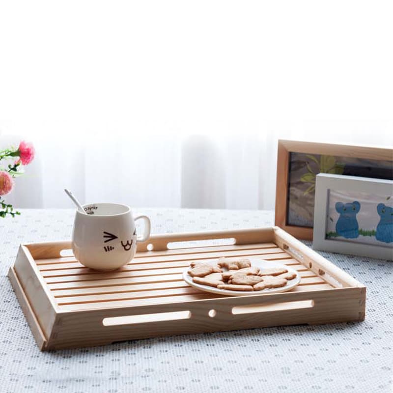 Solid Wood Bread Tray Storage Tray Dumpling Tray Home Solid Wood Pastry Display Plate Wooden Tea Tray