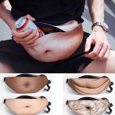 Popular on TikTok: Large belly fanny pack, creative anti-harassment fanny pack, simulated large belly fanny pack.