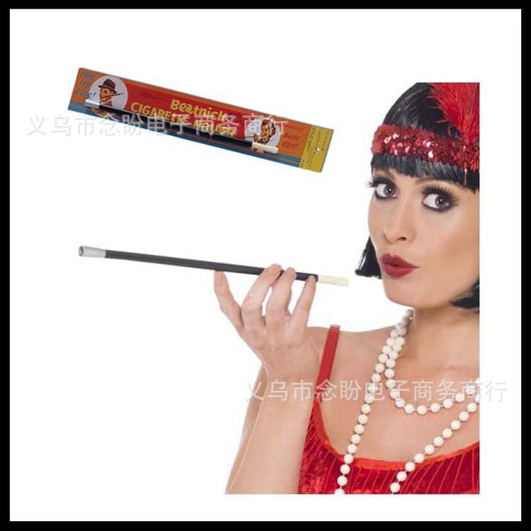 Performance Props 34cm Black Plastic Long Smoke Rod Halloween COSPLAY Ball Fake Smoke Rod Black Fake Smoke Pipe