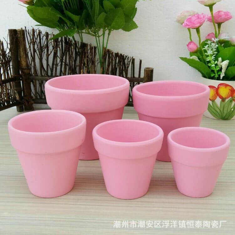 Ceramic Flower Pot Terracotta Red Clay Pot Mini Succulent Planter Pink Colored Pot Red Clay Pot