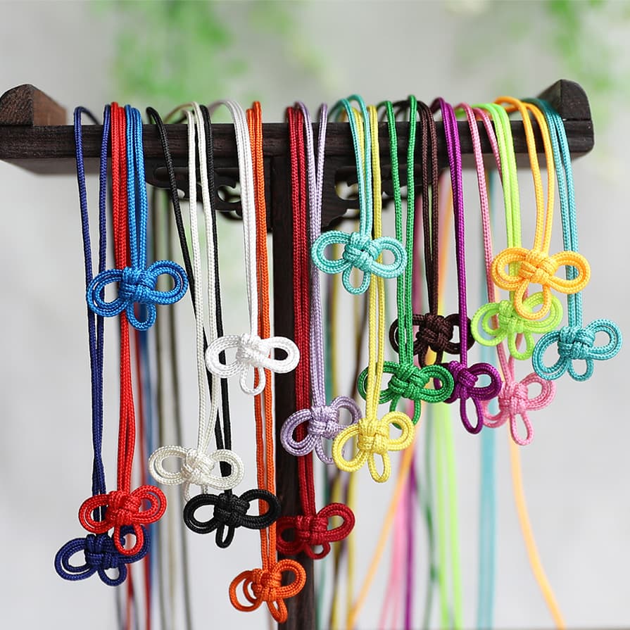 Manufacturer Wholesale In-Stock Knotting Cord Handmade Small Chinese Knot Ribbon Knot Sachet Auspicious Knot Lucky Bag Eye Knot Button
