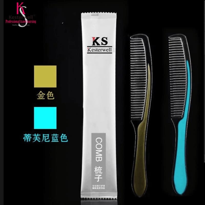 Factory direct wholesale of disposable long-handle combs in bags for hotel guest room toiletries.