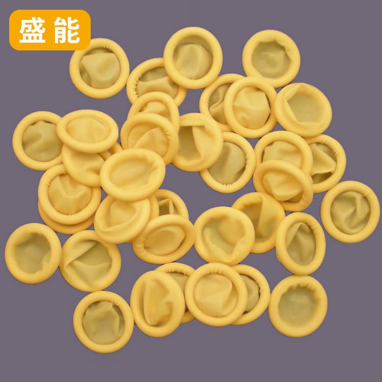 Anti-Static Beige Halogen-Free Latex Finger Cots for Electronic Industry, Disposable, Thickened, Wear-Resistant, Protective