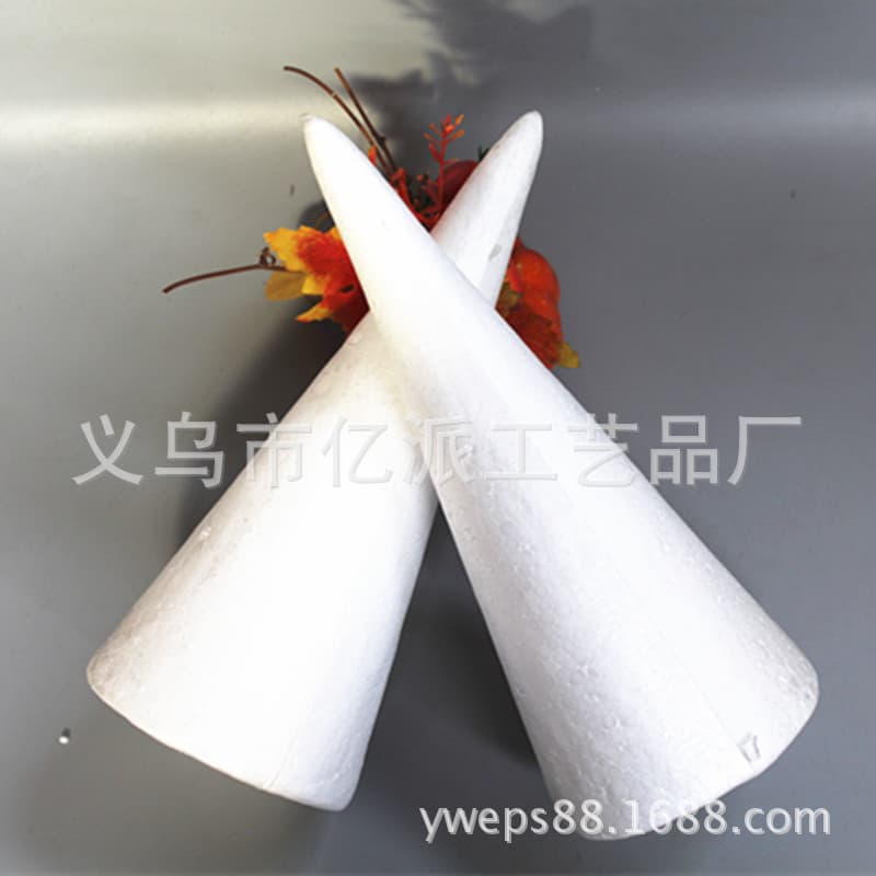 Foam ball (conical form ball, 25cm) solid white EPS cone Christmas tree