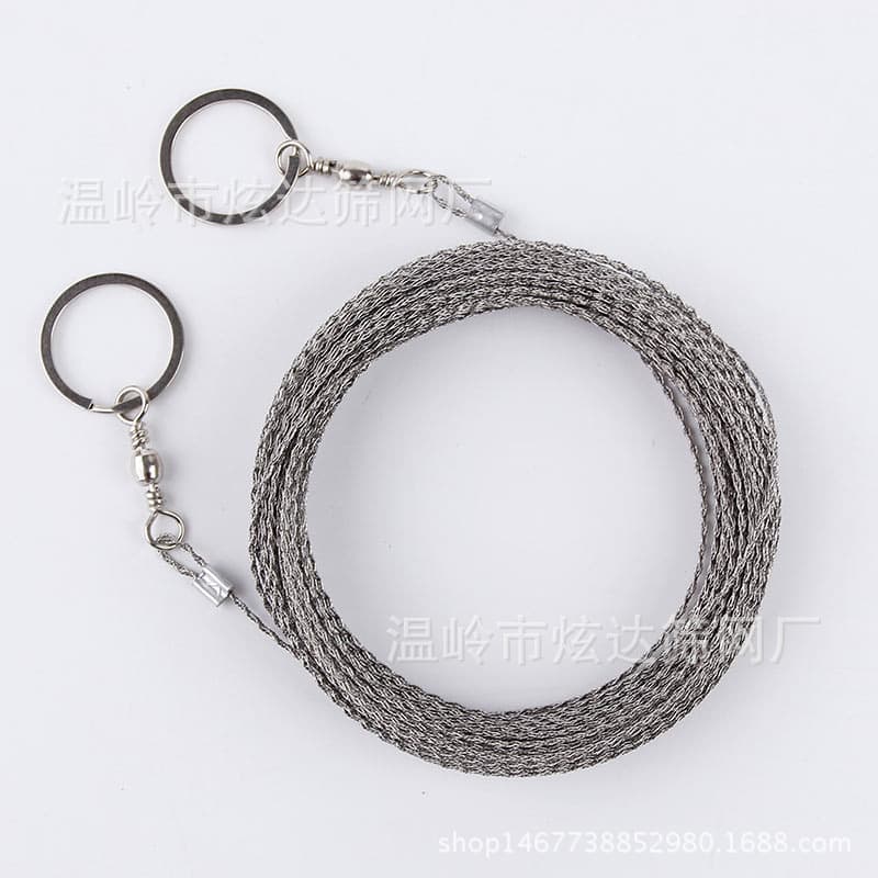 Adjustable Length Water Grass Cutting Wire Saw, Rope Cutting Steel Saw, Stainless Steel Wire Saw Blade for Aquatic Plants and Ropes