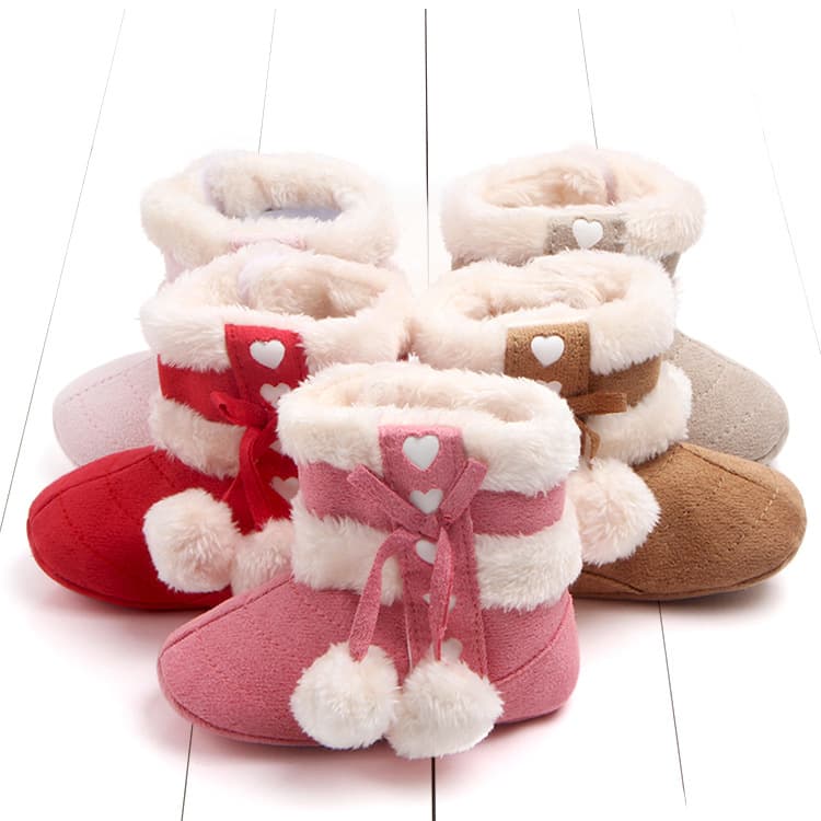 Winter Warm Baby Shoes Step Learning Shoes Bow Tie Plush Baby Step Learning Mr0651